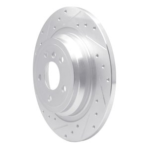 Mercedes-Benz GLE300D Brake Rotor (1) - Rear Left - R1 Concepts - Drilled & Slotted - Silver - `12-`18
